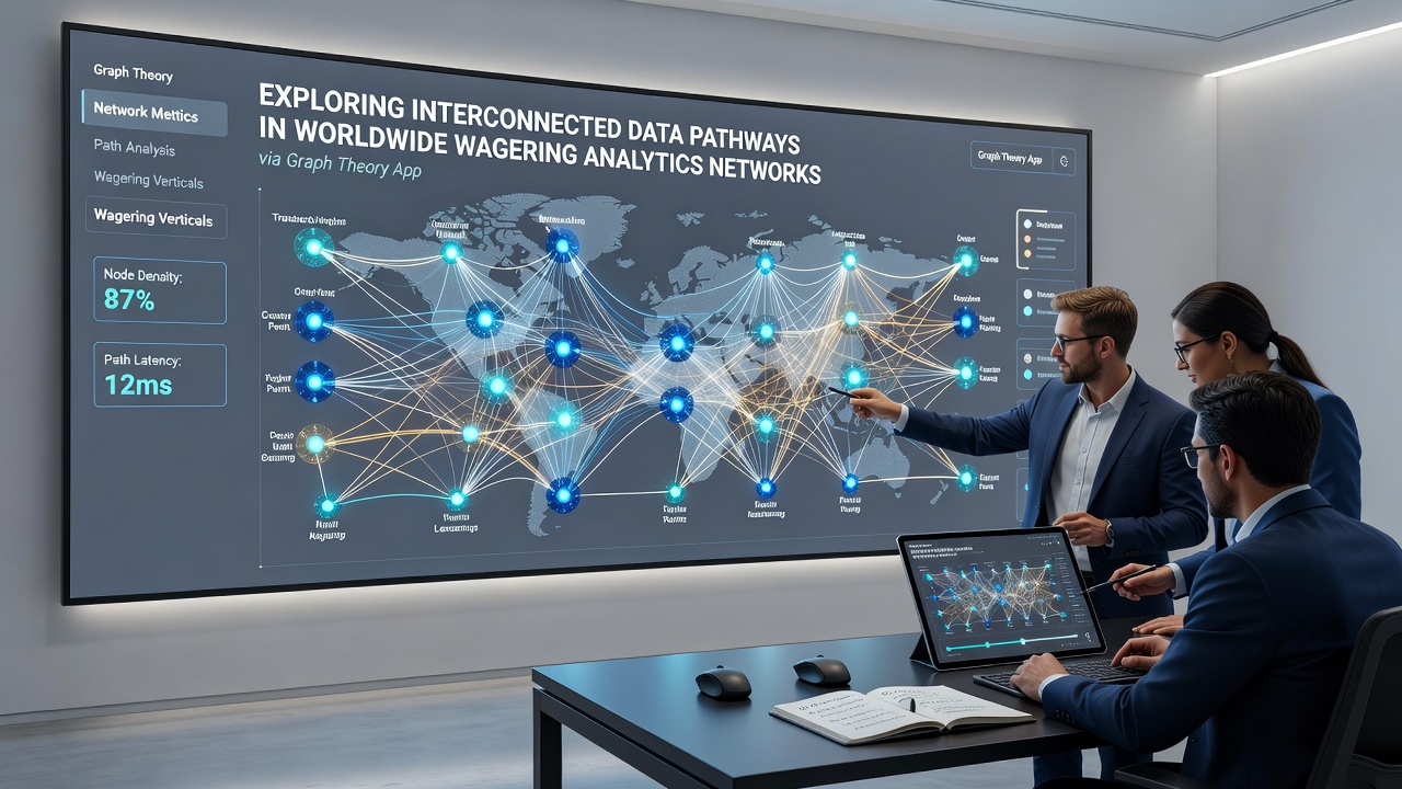 Diagram illustrating interconnected data pathways across international wagering analytics systems using graph structures